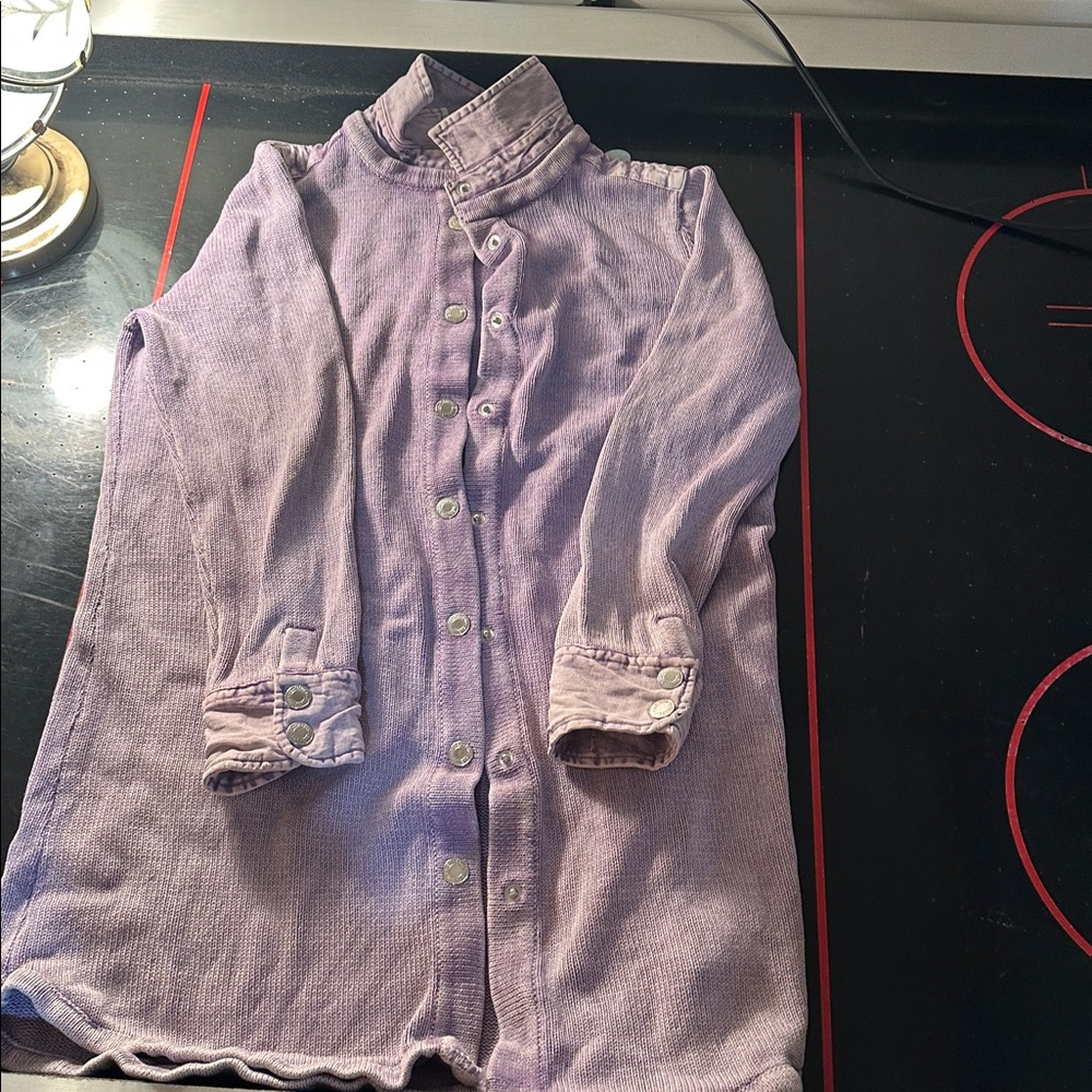Women's Purple Button-Up Cardigan